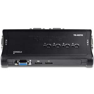 TRENDnet TK-407K 4-Port Desktop KVM Switch, 2048 x 1536 resolution, 2 USB, 1 x VGA/SVGA HDB 15-pin (Female)